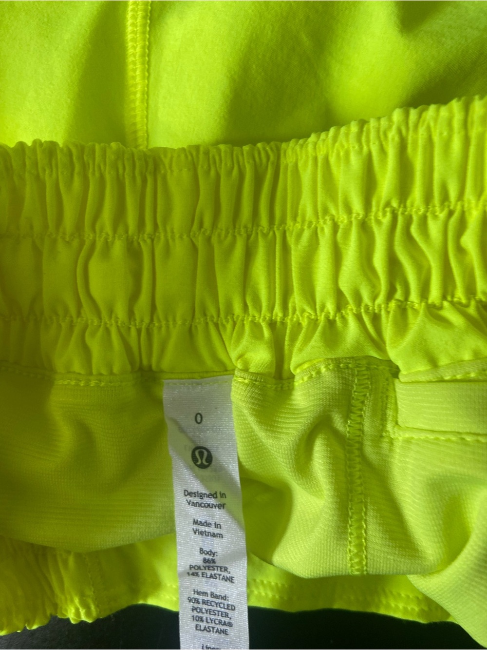 lululemon athletica Neon Yellow Running Shorts - Picture 3 of 3